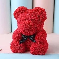 Мече от рози – 25 см – червено