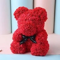Мече от рози – 25 см – червено