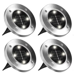 Градински соларни лампи, Комплект 4 броя, Disk Lights