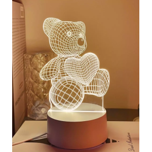 Декоративна 3D LED нощна лампа Мече