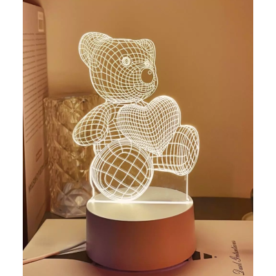 Декоративна 3D LED нощна лампа Мече