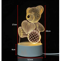 Декоративна 3D LED нощна лампа Мече
