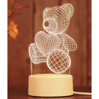 Декоративна 3D LED нощна лампа Мече
