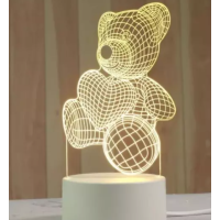 Декоративна 3D LED нощна лампа Мече