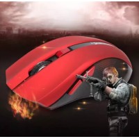 Геймърска Безжична USB оптична 6D мишка с до 2400 DPI, цвят – Червено/Черно