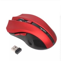 Геймърска Безжична USB оптична 6D мишка с до 2400 DPI, цвят – Червено/Черно