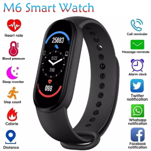 Смарт гривна Smart technology M6, Пулс, Кръвно налягане, Влагоустойчива