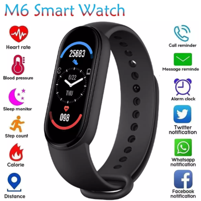 Смарт гривна Smart technology M6, Пулс, Кръвно налягане, Влагоустойчива