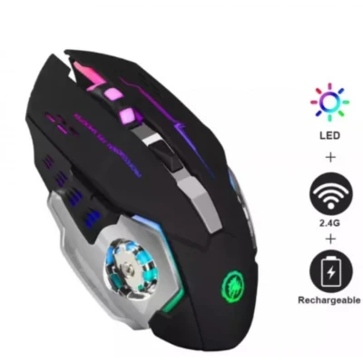 Геймърска Безжична USB Презареждаема 6D мишка 3600 DPI, 7 цвята LED подсветка