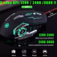 Геймърска Безжична USB Презареждаема 6D мишка 3600 DPI, 7 цвята LED подсветка