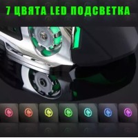 Геймърска Безжична USB Презареждаема 6D мишка 3600 DPI, 7 цвята LED подсветка