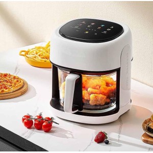 6 литра Air Fryer – Фритюрник с горещ въздух и прозрачна кошница , 2400 W, Тъч скрийн управление