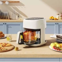 6 литра Air Fryer – Фритюрник с горещ въздух и прозрачна кошница , 2400 W, Тъч скрийн управление