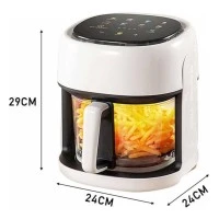 6 литра Air Fryer – Фритюрник с горещ въздух и прозрачна кошница , 2400 W, Тъч скрийн управление
